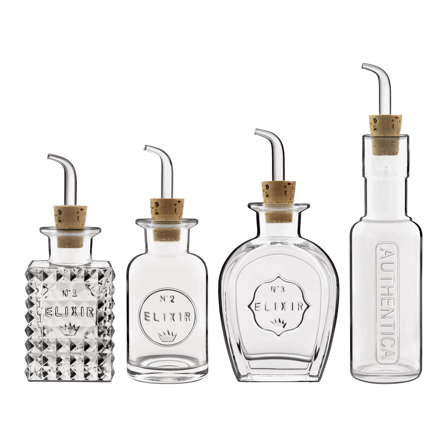 Luigi Bormioli Elixir Olie- En Azijndispenser - Set van 4