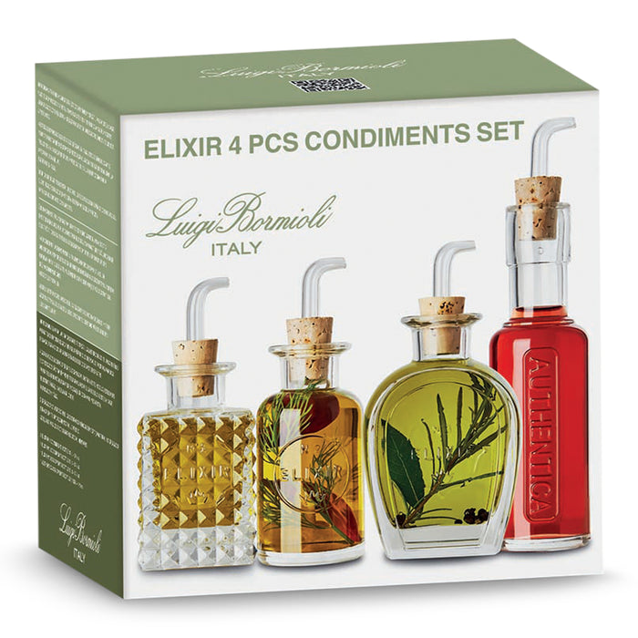 Luigi Bormioli Elixir Olie- En Azijndispenser - Set van 4