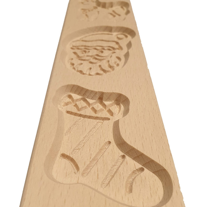 Habitas4U - Speculaasplank Kerst - Rendier, Kerstman, Kerstsok - Habit