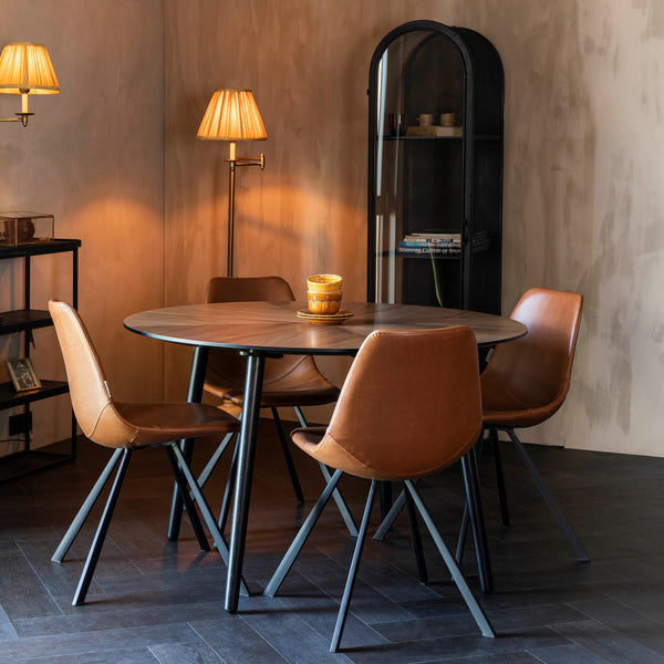 Dutchbone Clover Eettafel - Ø 120 cm - Bruin