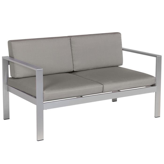 Beliani - SALERNO - Tuinbank - Donkergrijs - Aluminium