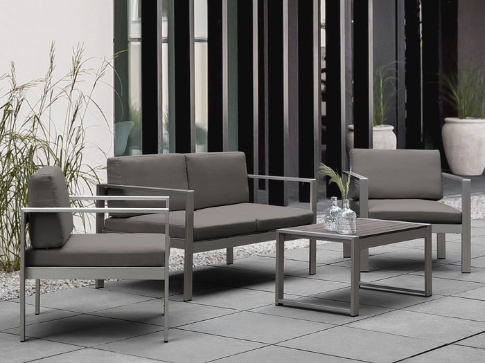 Beliani - SALERNO - Tuinbank - Donkergrijs - Aluminium