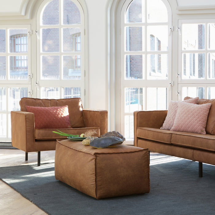 WOOOD Rodeo 3-zitsbank - Eco-leder -  Cognac