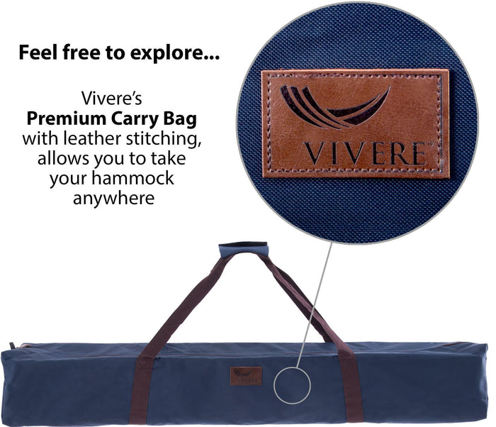 Vivere Mesh Hangmat met Standaard - Navy/Turquoise