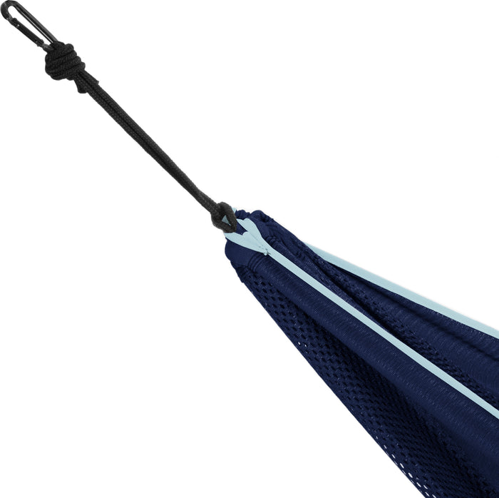 Vivere Mesh Hangmat met Standaard - Navy/Turquoise