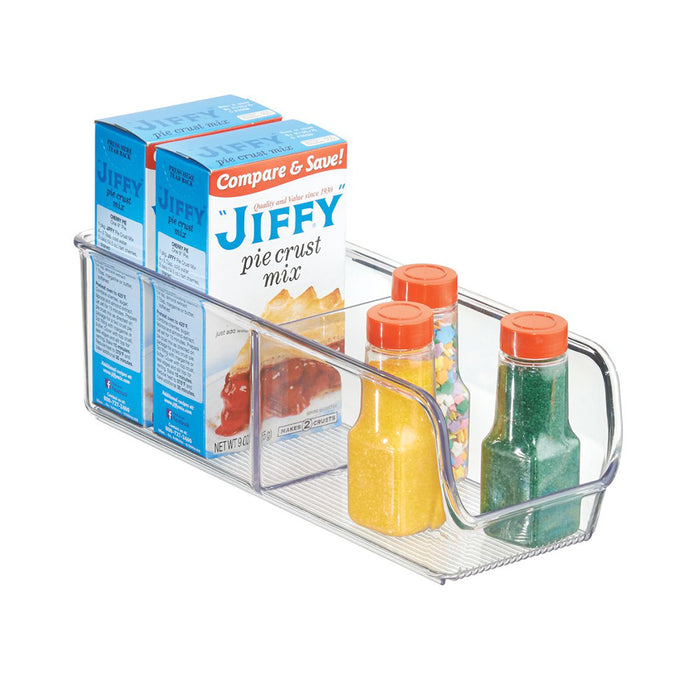 Open Opbergbox met 3 Vakken, 14 x 27.9 x 8.9 cm, Kunststof, Transparan