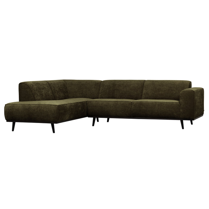 WOOOD Statement Hoekbank Links - Ribstof - Warm Green