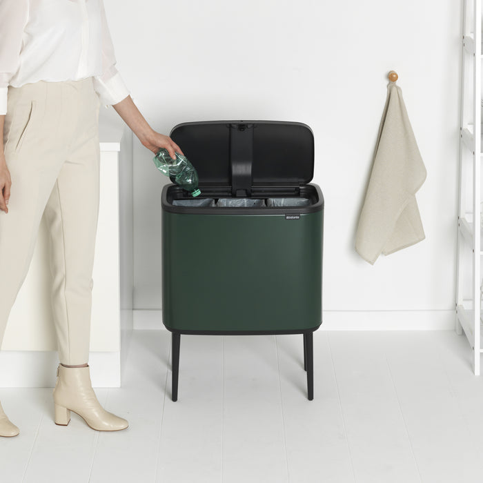 Brabantia Bo Touch Bin Afvalemmer 3 x 11 L  - Pine Green