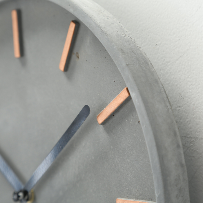 Dulaire Wandklok Modern Beton Rond Grijs Ø 27 cm - incl. batterij