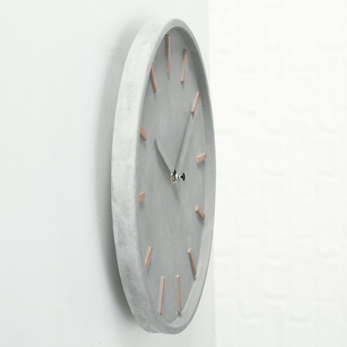 Dulaire Wandklok Modern Beton Rond Grijs Ø 27 cm - incl. batterij