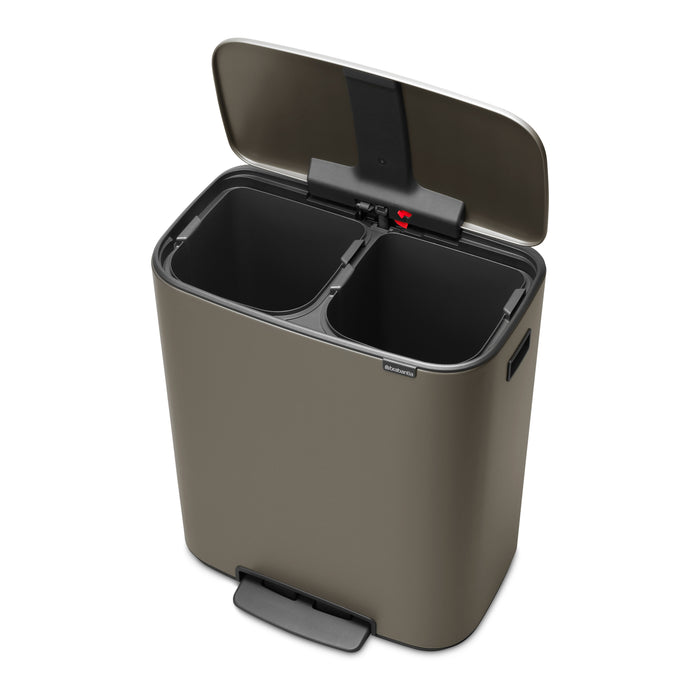 Brabantia Bo Pedaalemmer 2 x 30 L - Platinum