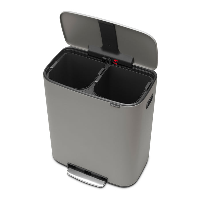 Brabantia Bo Pedaalemmer 2 x 30 L - Mineral Concrete Grey