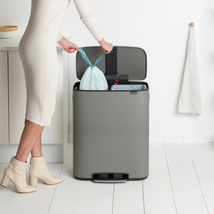 Brabantia Bo Pedaalemmer 2 x 30 L - Mineral Concrete Grey