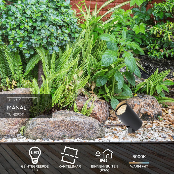 Lucide MANAL Tuinspot - Antraciet