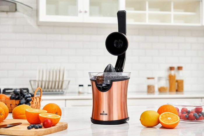 Buccan - Keukenmachine - Elektrische sinaasappelpers - Rosegoud - 160W