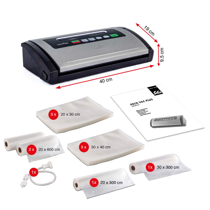 Solis Vac Plus 571 Vacumeermachine + 2 Vacuümrollen (20 x 600 cm)