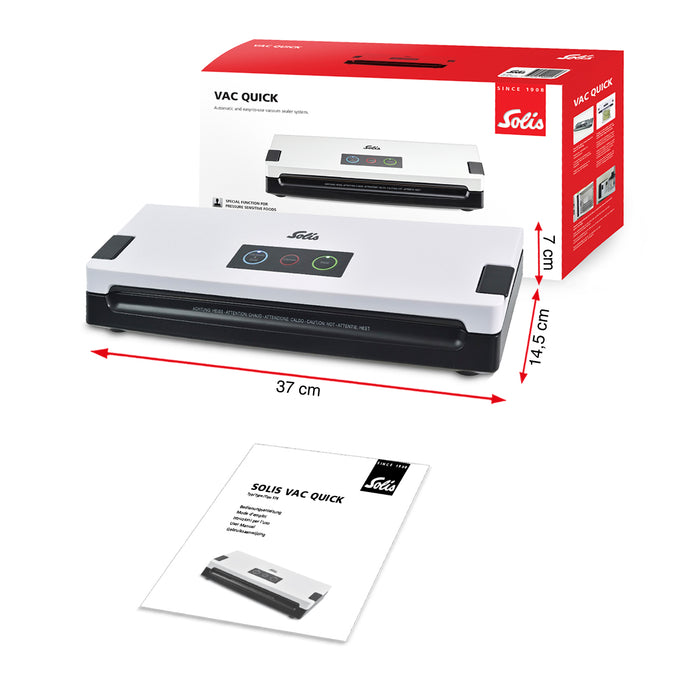 Solis Vac Quick 576 Vacumeermachine + 2 Vacuümrollen 20 x 600 cm - Wit