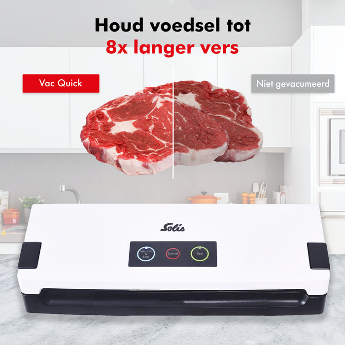 Solis Vac Quick 576 Vacumeermachine + 2 Vacuümrollen 20 x 600 cm - Wit