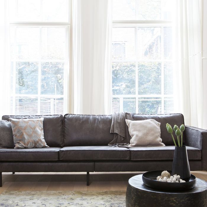 WOOOD Rodeo 3-zitsbank - Eco-leder -  Zwart