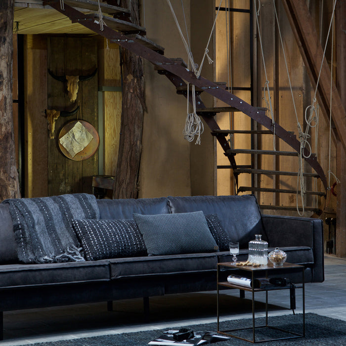 WOOOD Rodeo 3-zitsbank - Eco-leder -  Zwart