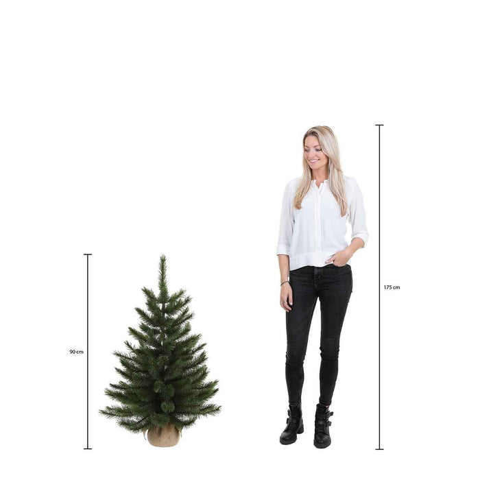 Black box kunstkerstboom led frasier maat in cm: 100 x 76 groen 72l