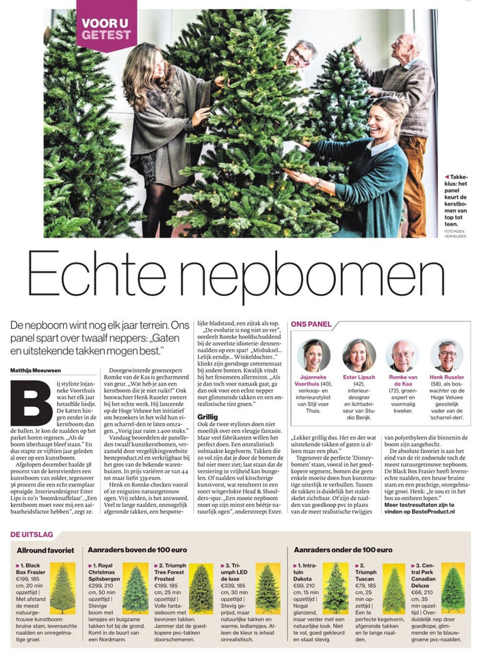 Black box kunstkerstboom led frasier maat in cm: 100 x 76 groen 72l