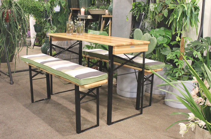 Inklapbare picknickbank Berlijn 200 cm blanke lak