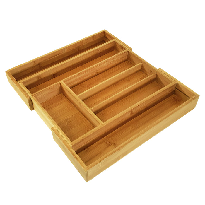 QUVIO Bestekbak organizer hout verstelbaar