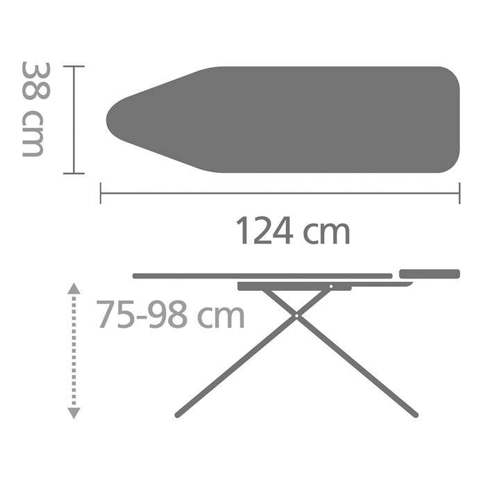 Brabantia Strijkplank met Stoomunithouder 124 x 38 cm