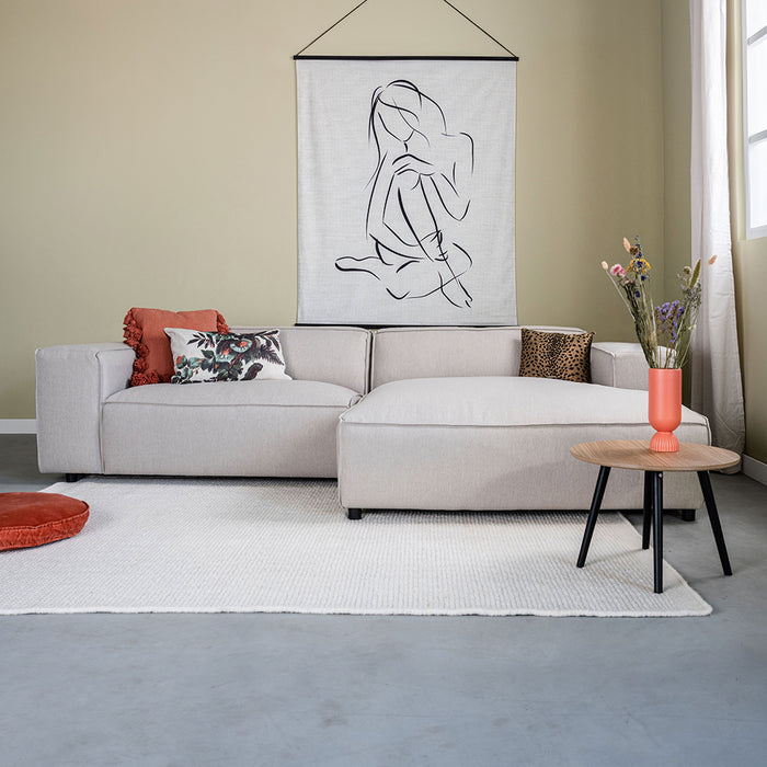 by fonQ Chunky Hoekbank met Chaise Longue Rechts - Beige