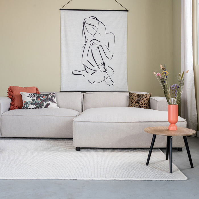 by fonQ Chunky Hoekbank met Chaise Longue Rechts - Beige