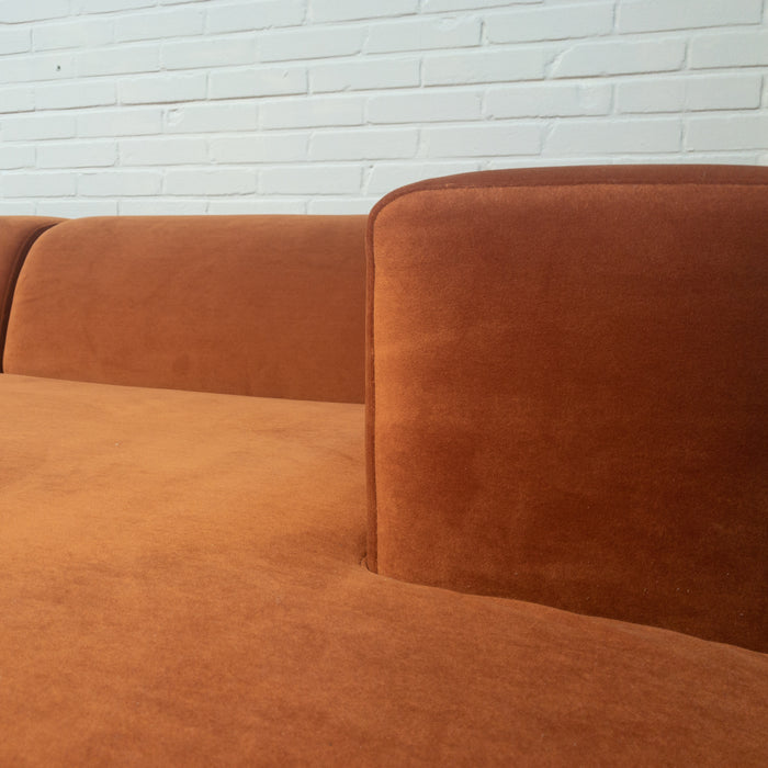4x6SOFA Hoekbank rechts X6 velours roest
