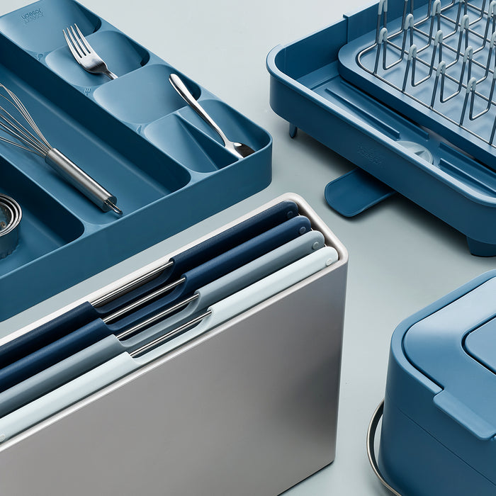 Joseph Joseph Folio Snijplankset - Set van 4 - Zilver / Blauwtinten