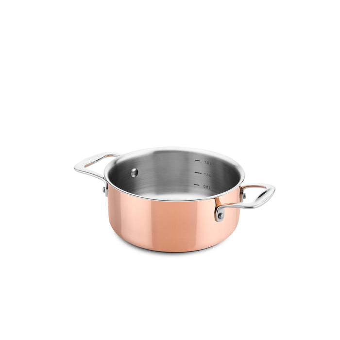 DUCQ lage kookpan koper Ø18cm (ook inductie)