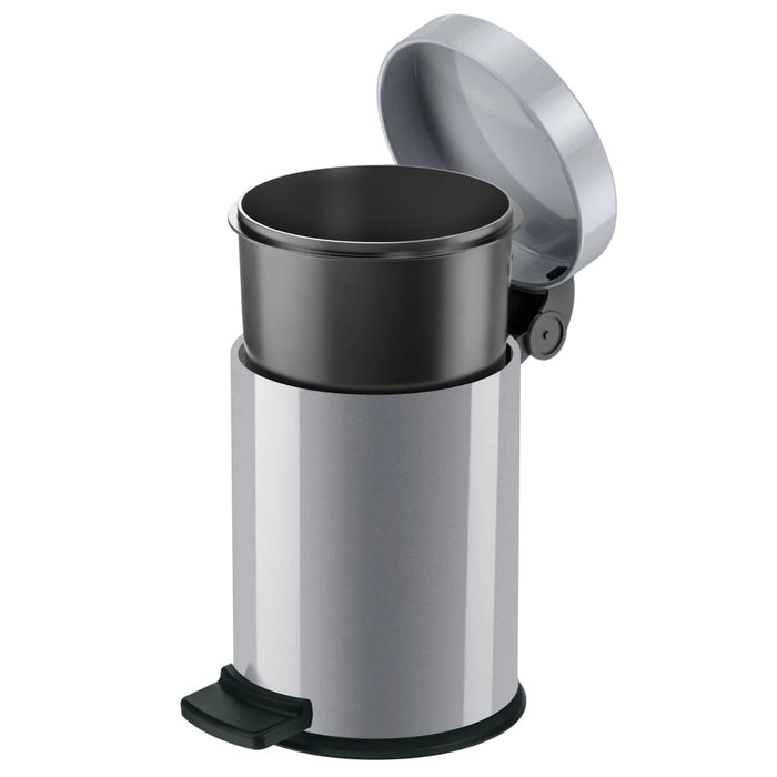 Hailo Pedaalemmer Solid S 4 L zilverkleurig