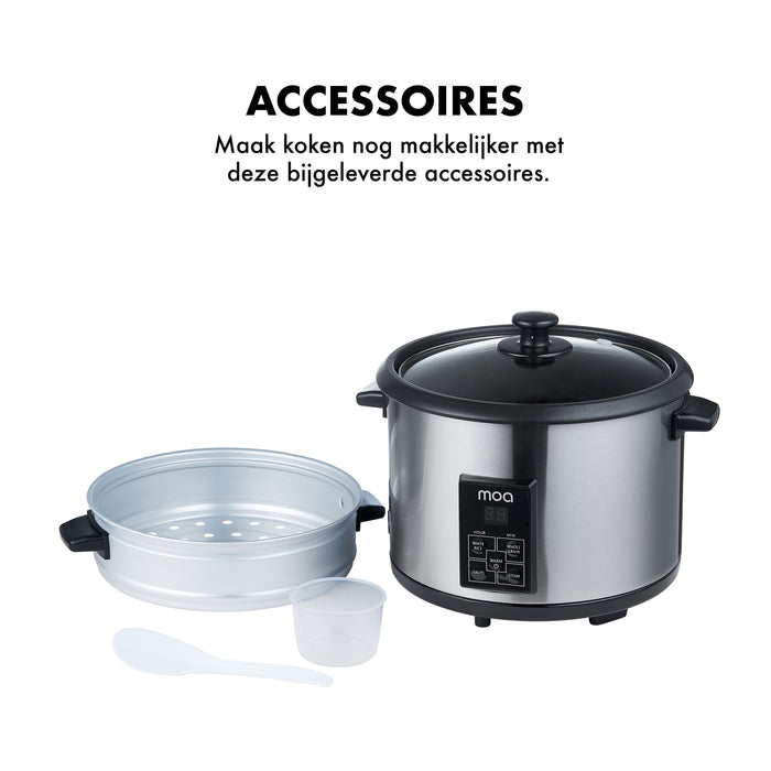 MOA Digitale Rijstkoker met stomer - 1.8 liter - RC18D