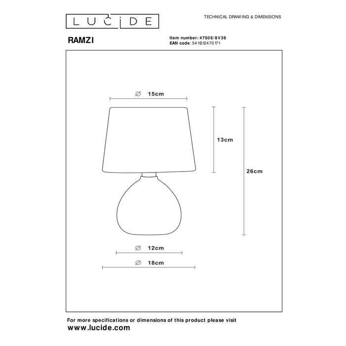 Lucide RAMZI Tafellamp - Beige