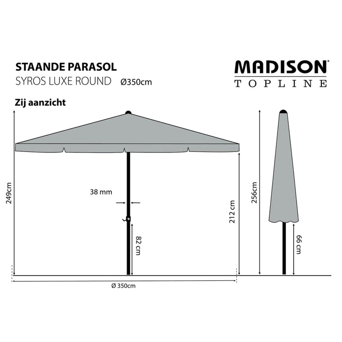 Madison Parasol Syros Luxe rond 350 cm saliegroen