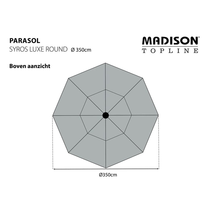 Madison Parasol Syros Luxe rond 350 cm saliegroen