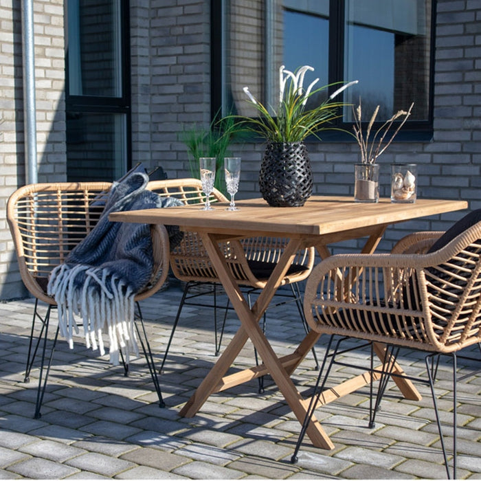Artichok Jane inklapbare houten tuintafel - 120 x 80 cm