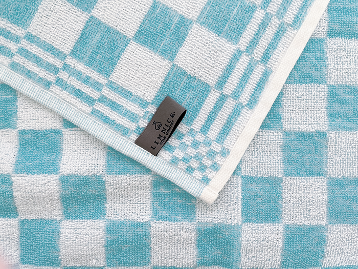 LINNICK Theedoeken & Keukendoeken Set Blok - ice blue - set van 12