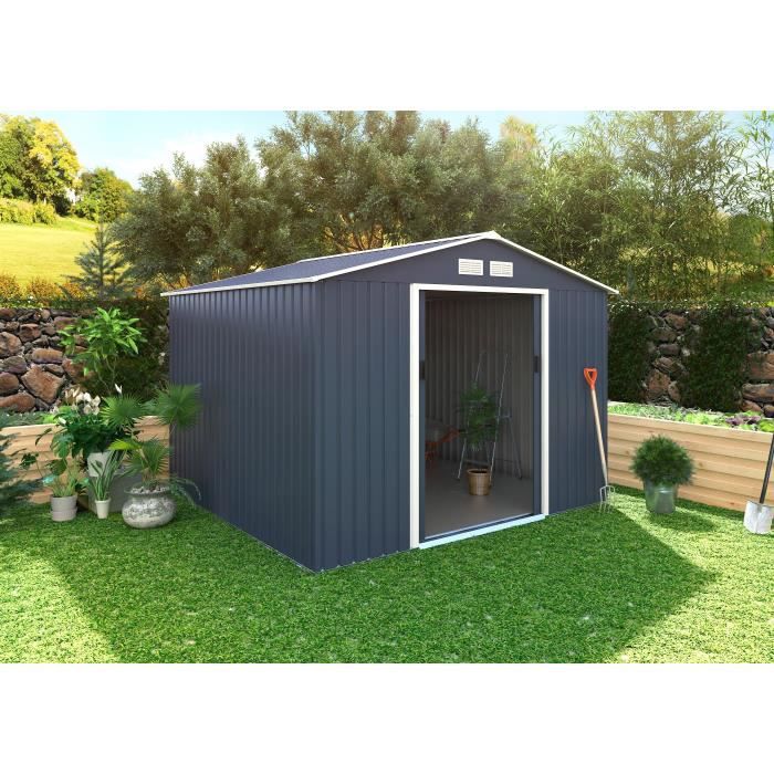 Cstore Metalen tuinhuis van 7,06m² - 2 schuifdeuren - Antracietgrijs