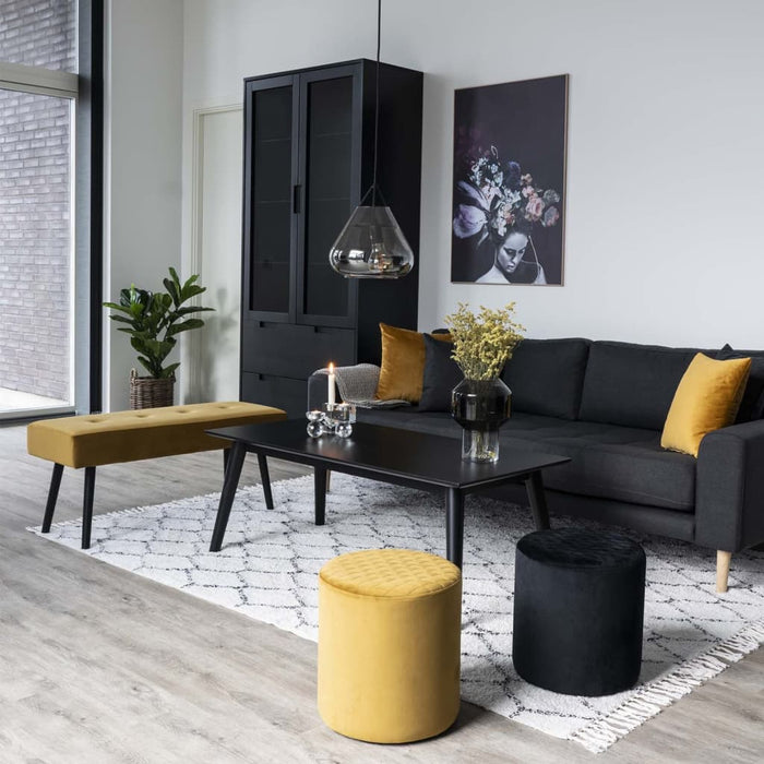 House Nordic Bankje Lyla 35x100x44 cm mosterdgeel