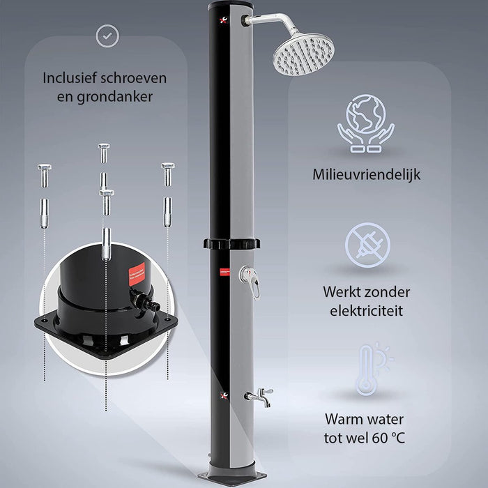 Sens Design Tuindouche – Solar buitendouche – Zilver – 35 liter