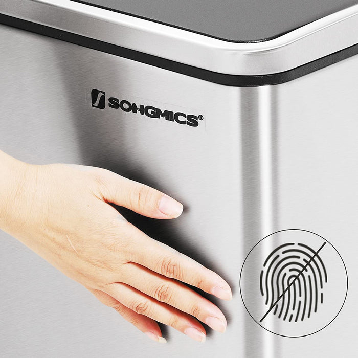 Hoppa! | Driedubbele Afvalbak | 3x 18 Liter - Zilver - RVS