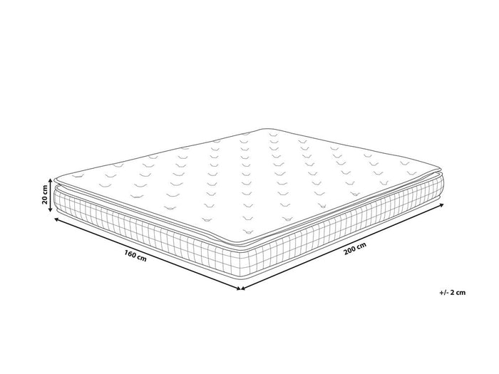 Beliani - CHARM - Traagschuimmatras - Wit - 160 x 200 cm - Polyester