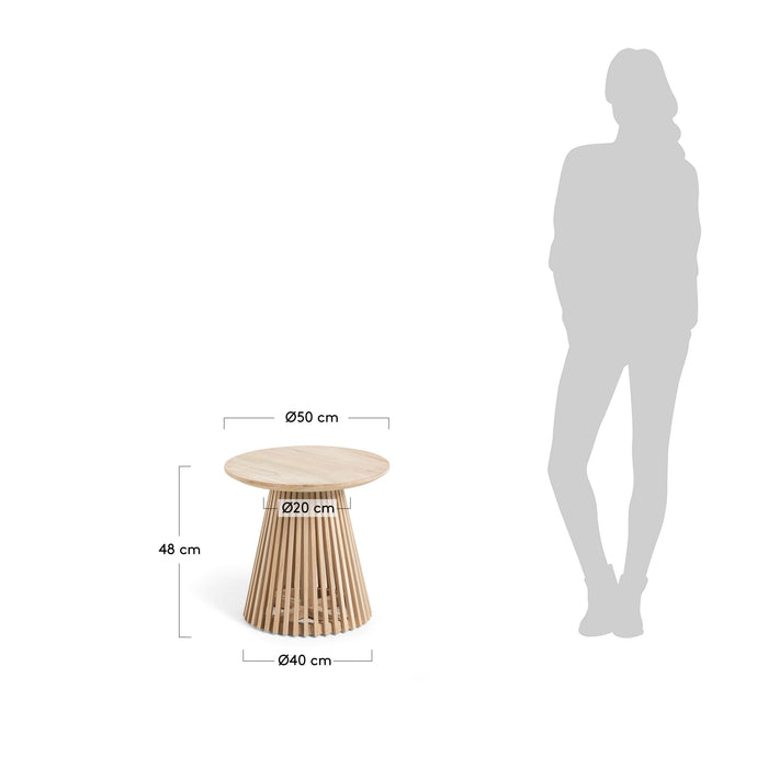 Kave Home Jeanette Bijzettafel - Ø 50 cm - Naturel