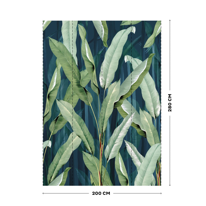 Art for the Home |Leaves Green Fotobehang blauw|groen 280x200 cm
