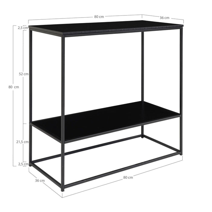 Artichok Karen metalen sidetable zwart - 80 x 36 cm