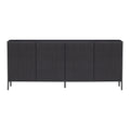 WOOOD New Gravure Dressoir B 200 cm - Grenen - Zwart